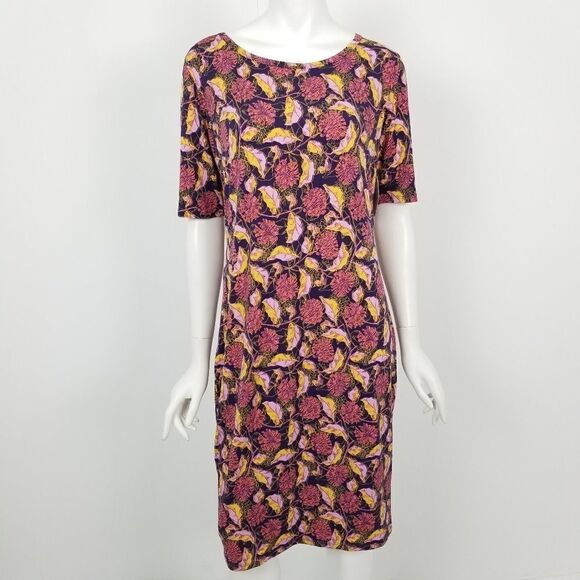 NWT Lularoe Floral Julia Dress Size Large - Picture 1 of 5